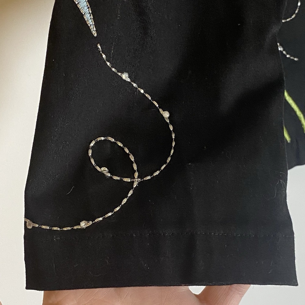 Quacker Factory Black Embroidered Dragonfly Jacket with great pockets. - Picture 4 of 16